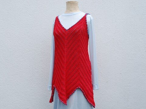 gestricktes Long Top aus Bändchengarn