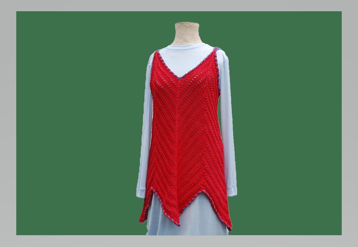 gestricktes Long Top aus Bändchengarn