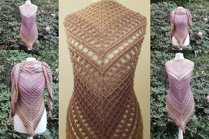 Häkelanleitung Dreieckstuch Kuschelwaffel