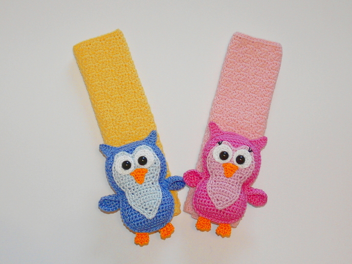 Häkelanleitung Auto-Gurtpolster Eule