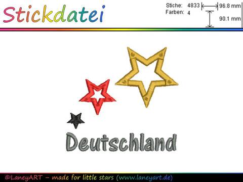 Stickdatei "Deutschland - Sterne"