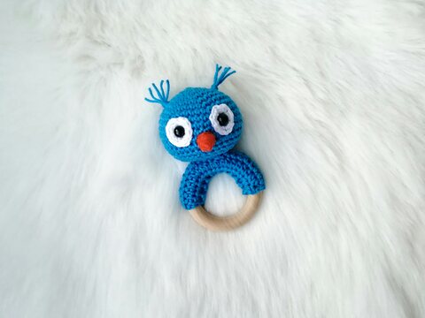 Häkelanleitung Eulen Rassel, Babyrassel häkeln