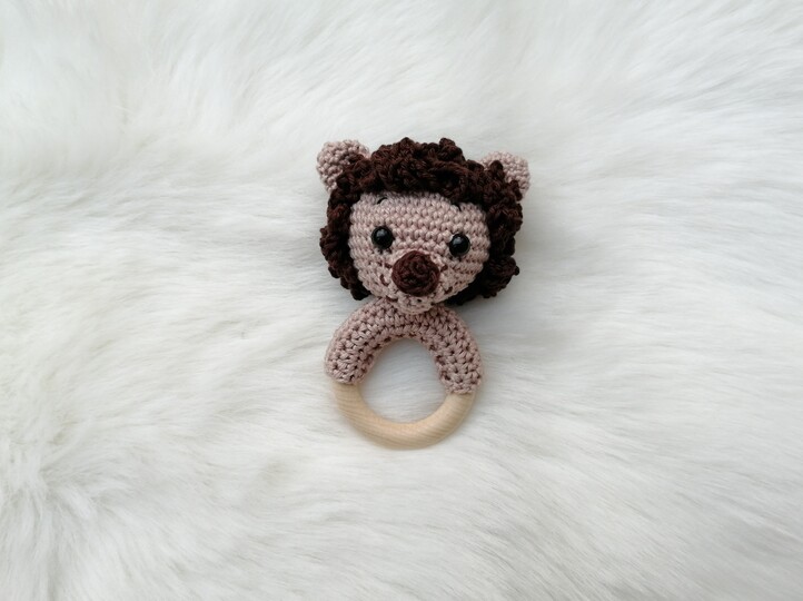 Häkelanleitung Löwen Rassel, Babyrassel häkeln