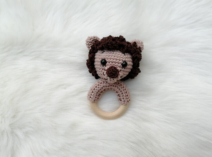 Häkelanleitung Löwen Rassel, Babyrassel häkeln