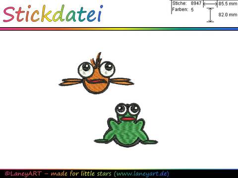 Stickdatei "Fisch & Frosch"