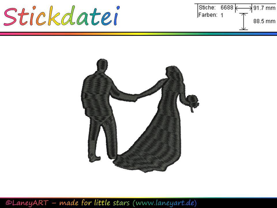 Stickdatei "Hochzeit / Brautpaar - Just Married"