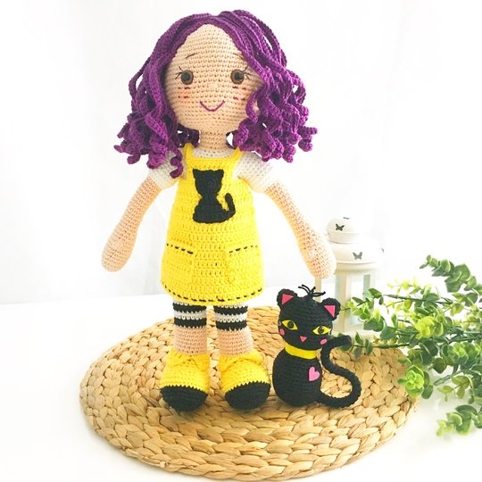 Crochet Pattern LOLA and her cat YAMAC