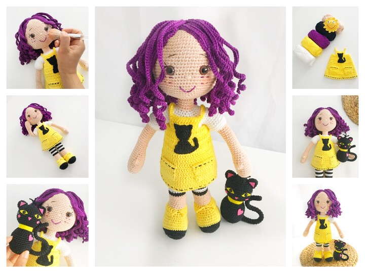 Puppe LOLA mit Katze, Deutsch, Englisch & Türkisch