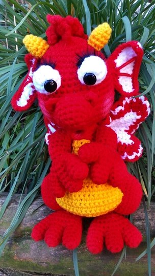 Häkelanleitung schöner Drache PDF english-deutsch ternura amigurumi