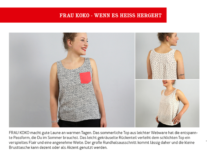 FRAU KOKO Sommertop für Webware