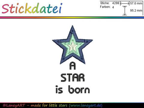 Stickdatei "A Star is born / Stern"
