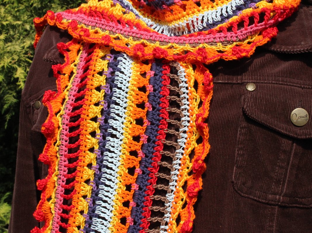 Häkelanleitung Sommerschal im Boho Style