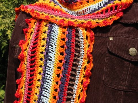 Häkelanleitung Sommerschal im Boho Style