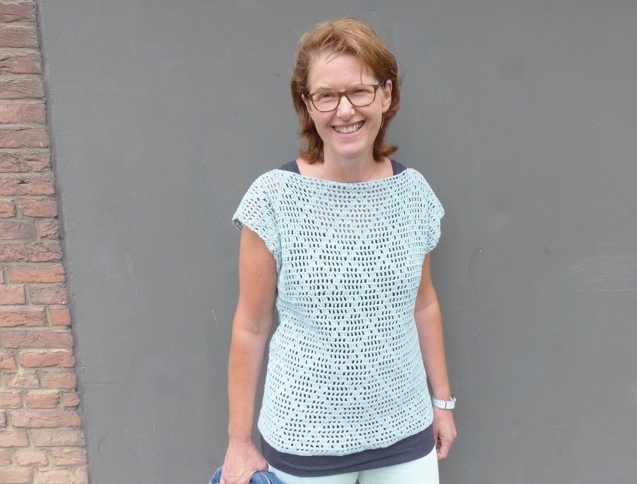 Häkelanleitung, Häkel-Shirt mit Loch- und Rautenmuster - Bild 2