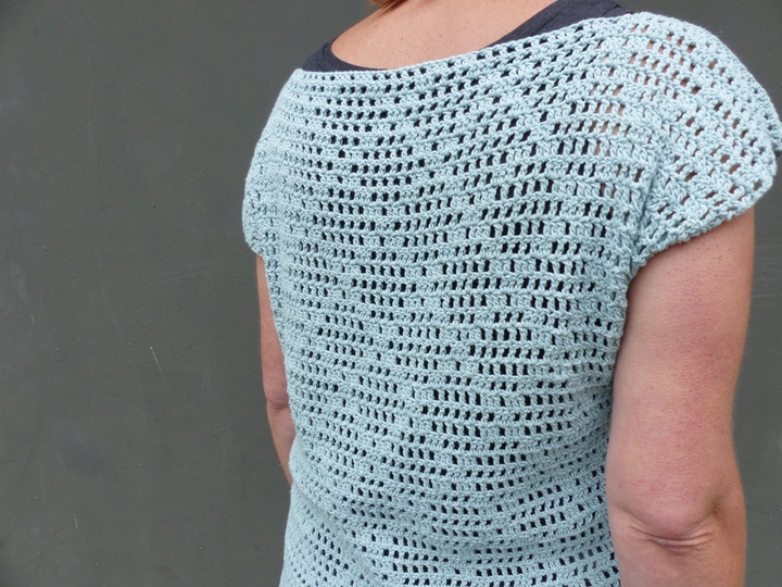 Häkelanleitung, Häkel-Shirt mit Loch- und Rautenmuster