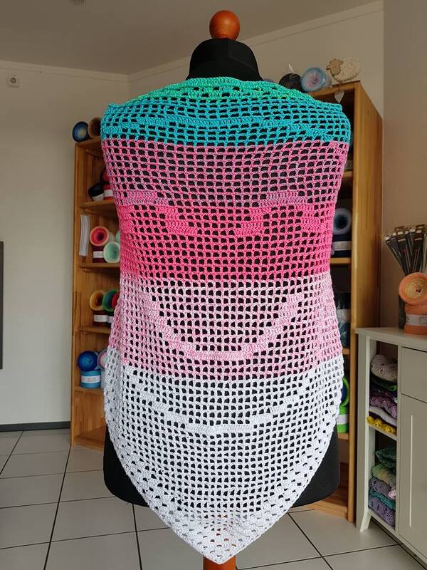 Motivtuch "Happy", Häkelanleitung - Bild 2