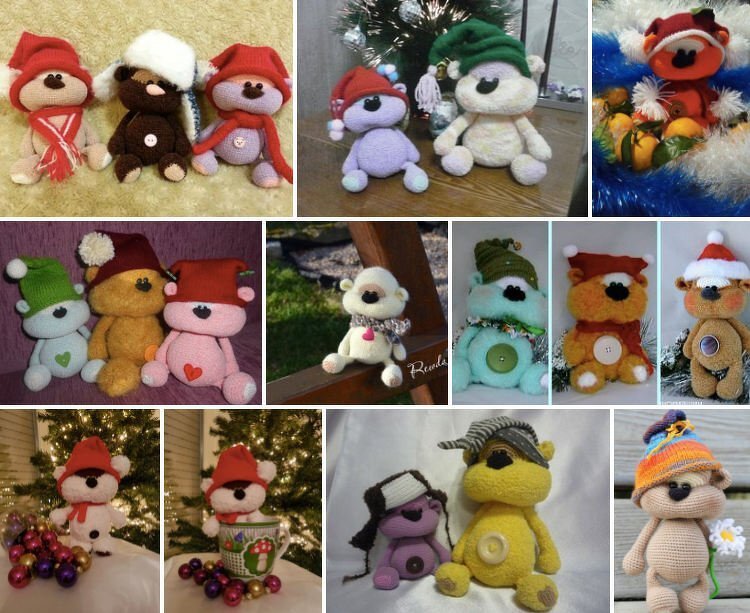 139 Crochet Pattern - Cute Bear Cookie with Knitted hats - Amigurumi soft toy PDF file by Pertseva CP - Image 2