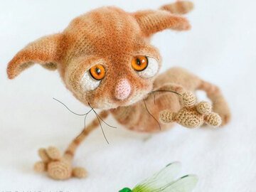 129 Crochet Pattern - Dobby the sad cat - Amigurumi soft toy PDF file by Pertseva CP