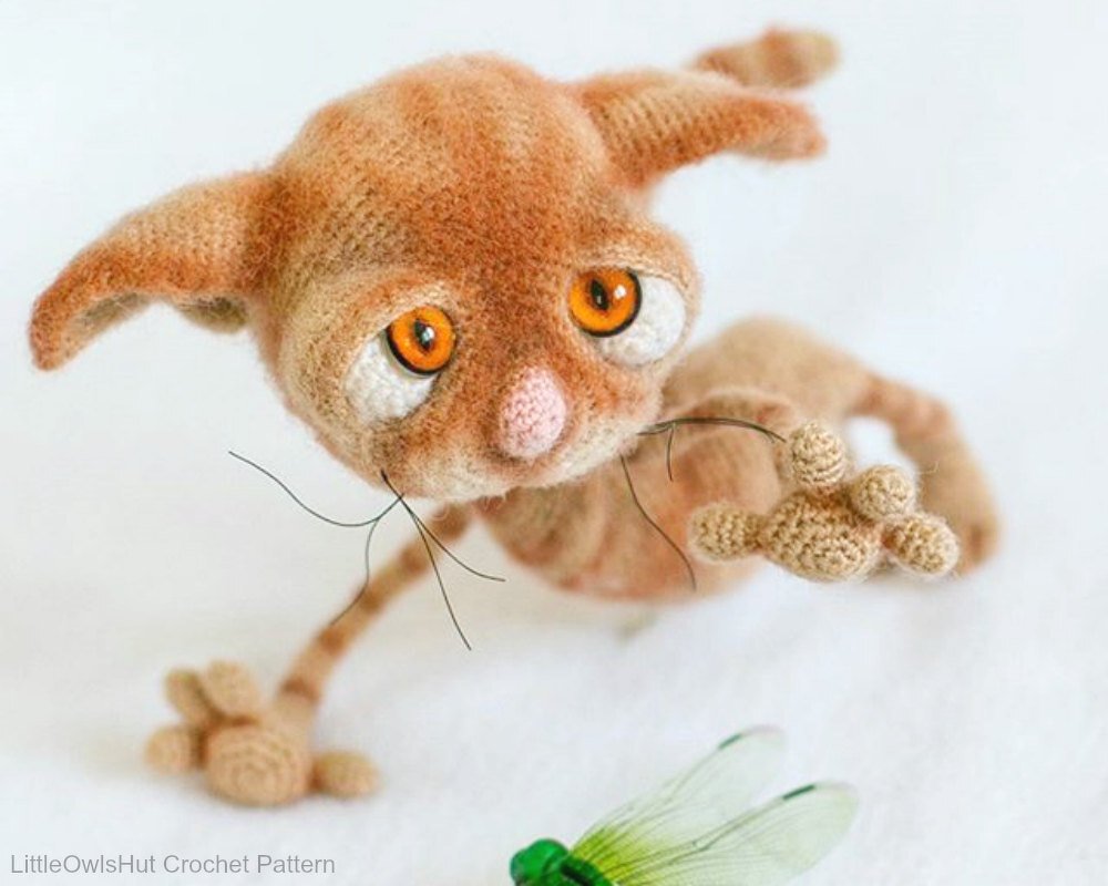 129 Crochet Pattern - Dobby the sad cat - Amigurumi soft toy PDF file by Pertseva CP