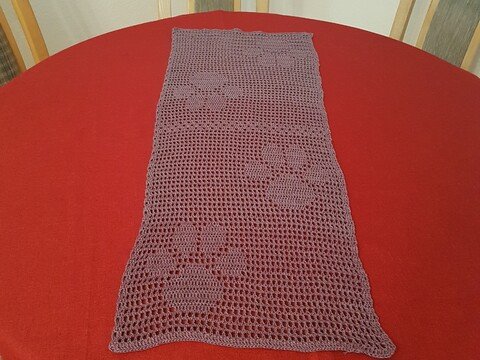 Tischdecke/ Läufer "Pfoten" 87x33 cm, Häkelanleitung