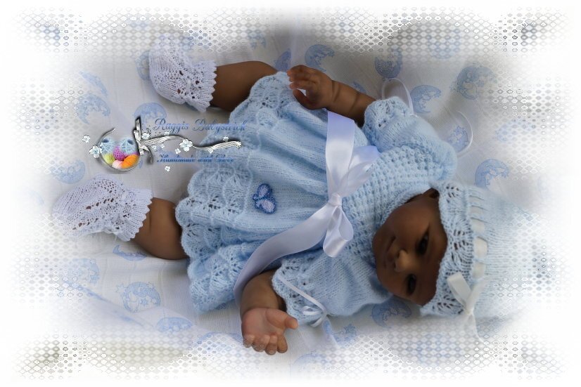 Strickanleitung f&uuml;r Baby's u. Reborns Modell Olivia Gr. 48 - 50 3-teilig - Bild 6