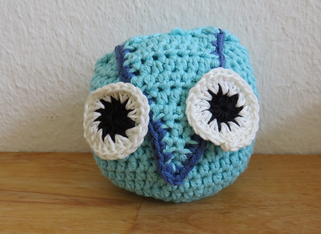 Häkeleulen in Türkis und grau - Bild 3