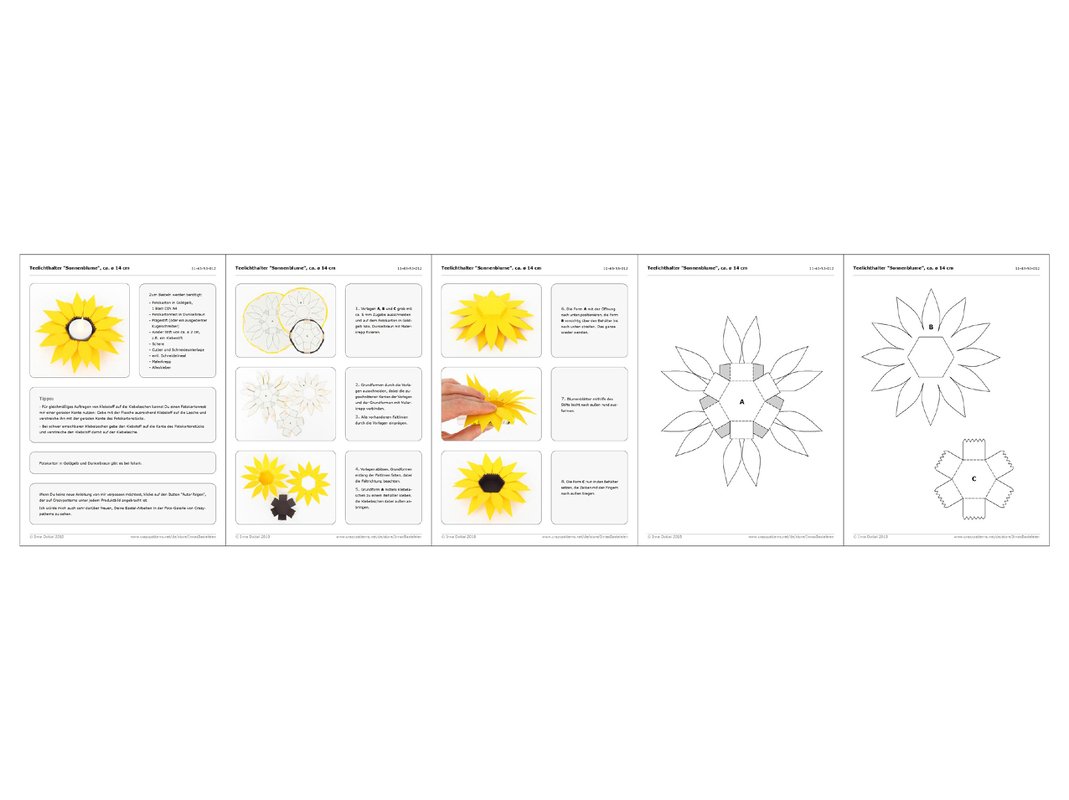 Teelichthalter – Sonnenblume – Bastelvorlagen und Anleitung - Bild 5