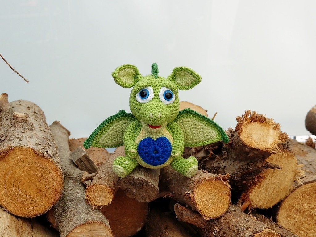 Häkelanleitung Glücksbringer kleiner Drache "Fritzi" - Bild 3