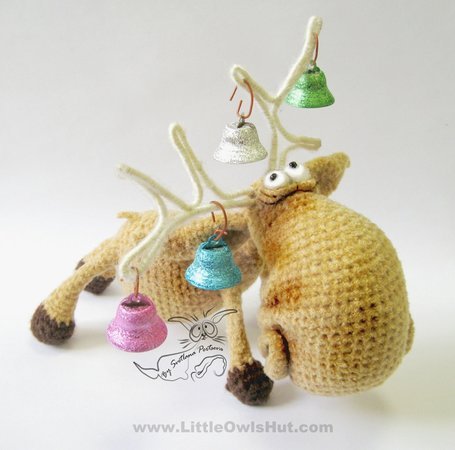 027 Crochet Pattern - Moose toy with wire frame - Amigurumi PDF file Christmas pattern by Pertseva CP