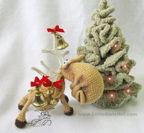 027 Crochet Pattern - Moose toy with wire frame - Amigurumi PDF file Christmas pattern by Pertseva CP