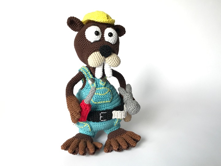 Biber Bob, im Arbeits-Outfit, Häkelanleitung