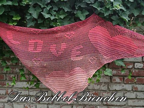 Motivtuch, Dreieckstuch, Love