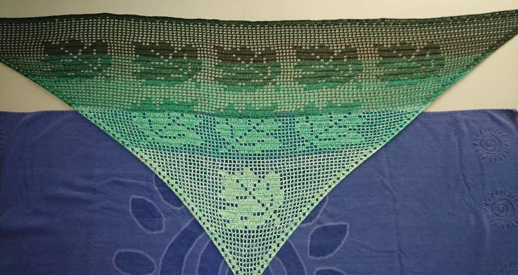 Motivtuch "Ahornblätter", Dreieckstuch, Häkelanleitung