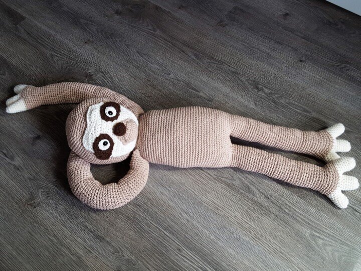 119 Häkelanleitung  Faultier Kurt 75 cm