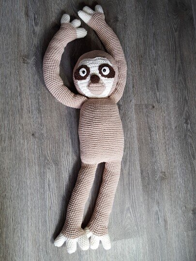 119 Häkelanleitung  Faultier Kurt 75 cm