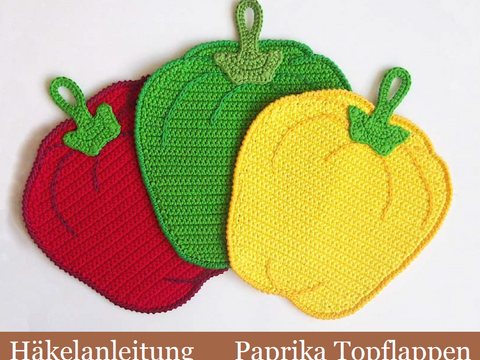 070DE Häkelanleitung - Paprika Topflappen - PDF Zabelina CP