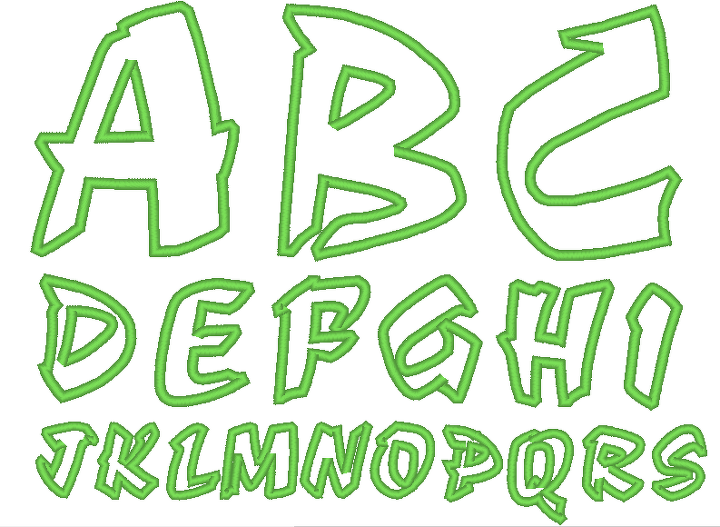 Stickdatei Buchstaben Alphabet 3 5 7 10 cm