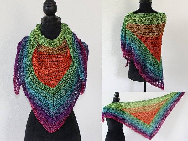 Crochet Pattern Shawl "Kunterbunt"