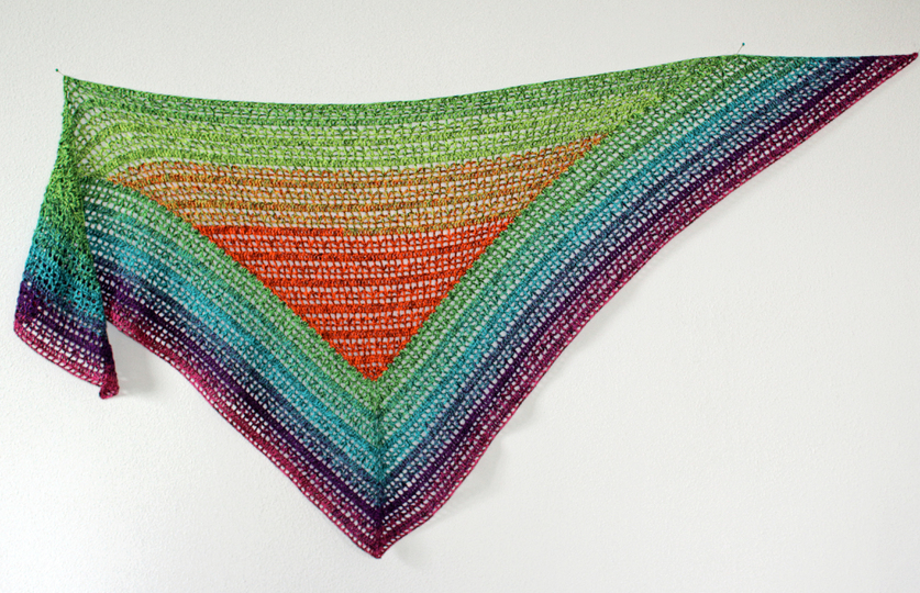 Häkelanleitung Tuch "Kunterbunt" - Dreieckstuch mit Richtungswechsel