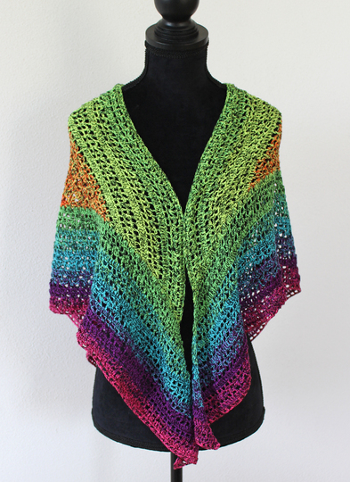 Häkelanleitung Tuch "Kunterbunt" - Dreieckstuch mit Richtungswechsel