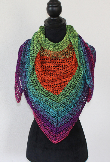 Häkelanleitung Tuch "Kunterbunt" - Dreieckstuch mit Richtungswechsel