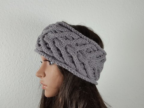 120 Strickanleitung Stirnband Spiralzopf