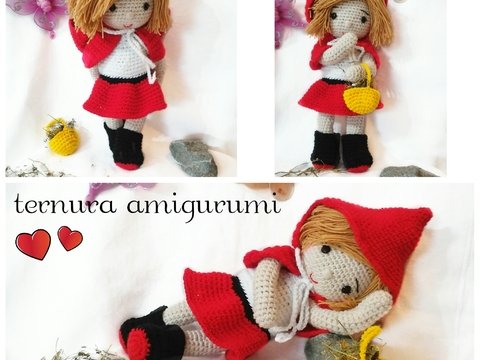 Häkelanleitung von puppe Sarah Rotkäppchen PDF english-deutsch-dutch ternura amigurumi