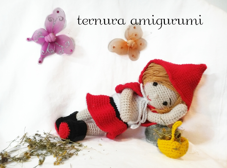 Häkelanleitung von puppe Sarah Rotkäppchen PDF english-deutsch-dutch ternura amigurumi