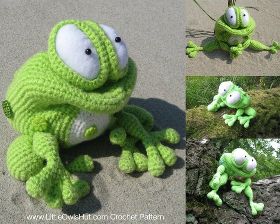 013 Crochet Pattern - Frog Kvolya toy with wire frame - Amigurumi PDF file by Pertseva CP