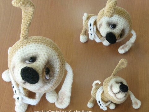 022 Crochet Pattern - Puppy dog with wire frame - Amigurumi PDF file by Pertseva CP