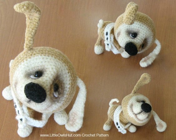 022 Crochet Pattern - Puppy dog with wire frame - Amigurumi PDF file by Pertseva CP