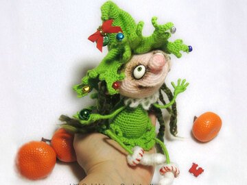 064 Crochet Pattern - Doll Marie the Christmas tree - Amigurumi PDF file by Pertseva CP