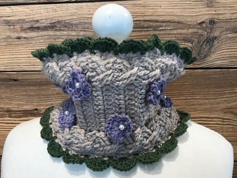 fescher TrachtenLoop "Zenzi" mit Zöpfen & Blumen