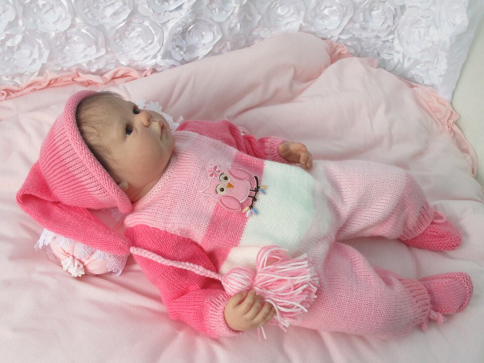 Strickanleitung Babyset für Reborn und Baby Gr.50/52 3-teilig